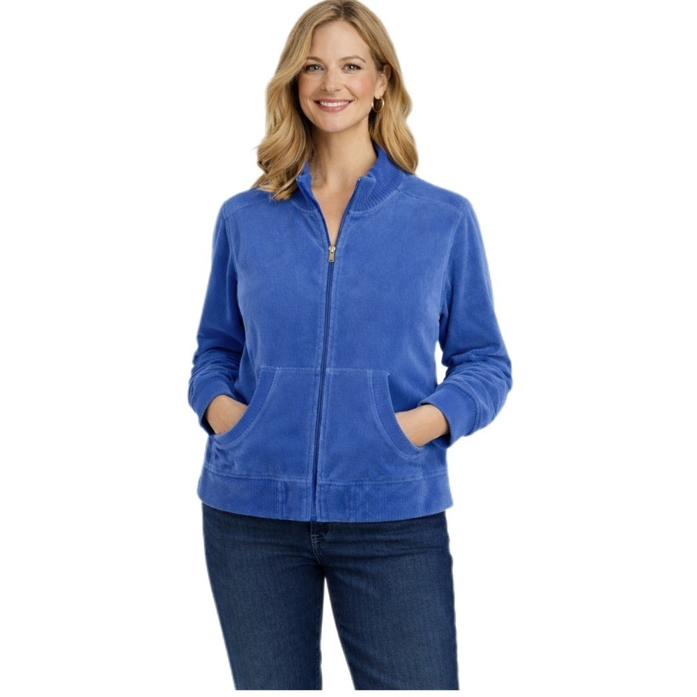 Pappagallo Velour Jacket Normcore  Casual, Minimalist, Sporty, Athleisure Size L